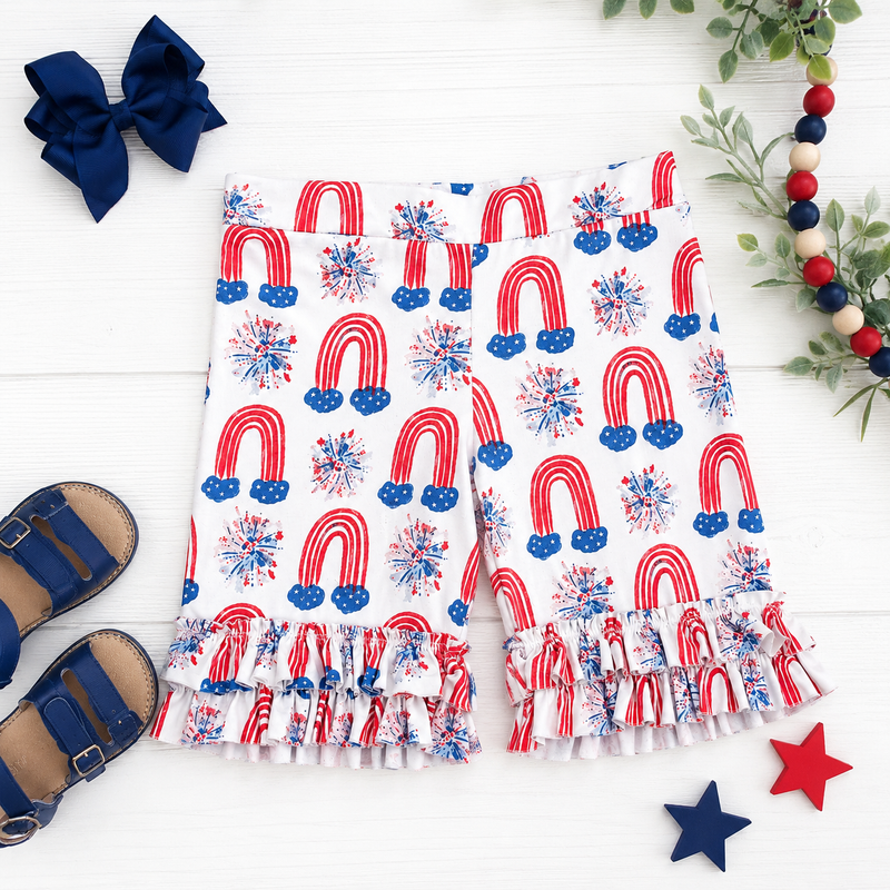 Madeline's Rainbow ruffle shorties
