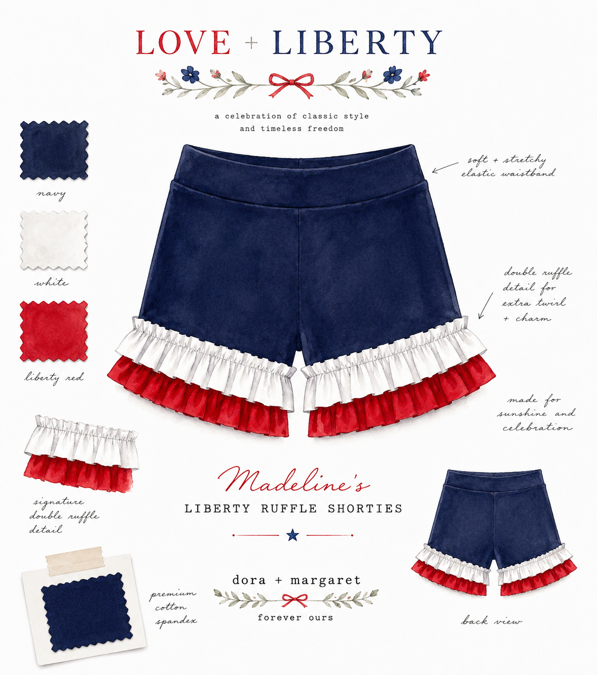 Madeline's Liberty ruffle shorts
